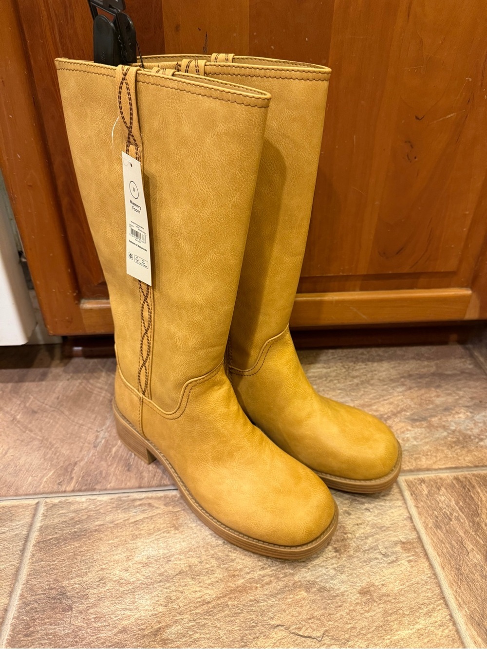 Tall Honey Tan Side Zip Riding Boots No Boundaries Shoes Women’s Sz 11 NEW